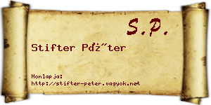 Stifter Péter névjegykártya