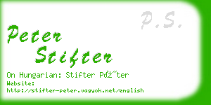 peter stifter business card